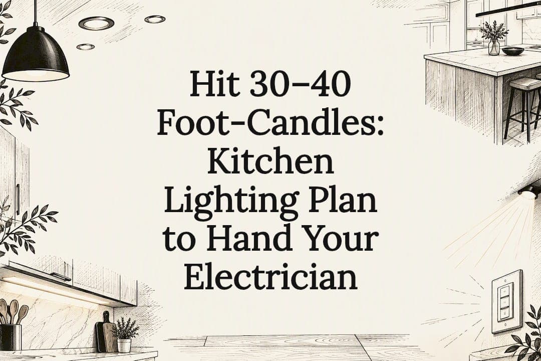 Hit 30–40 Foot-Candles: Kitchen Lighting Plan to Hand Your Electrician